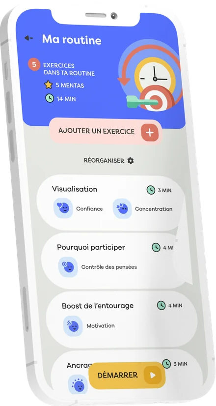 Routine dans l'application Mentaïa.