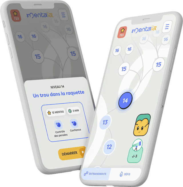 Deux téléphones avec l'application Mentaïa dessus.