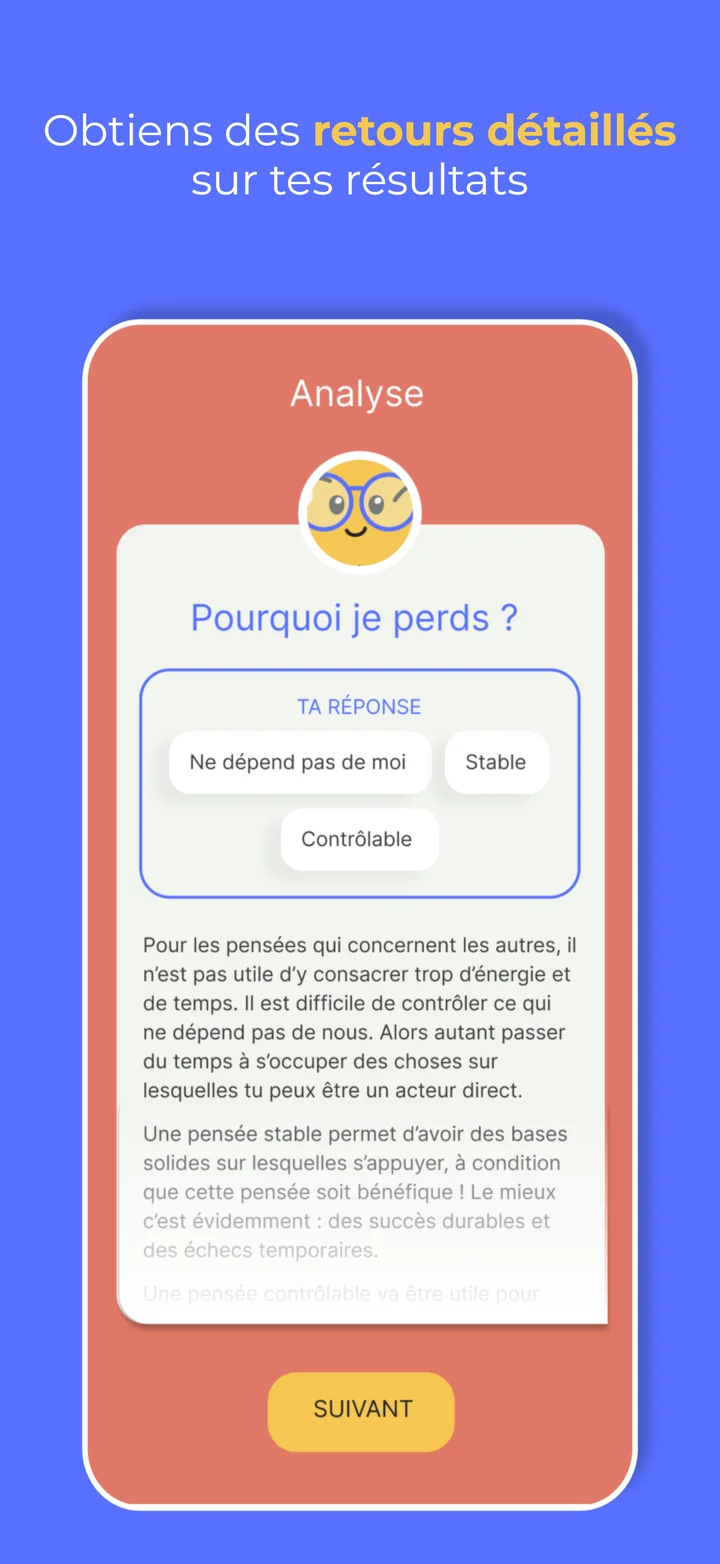 Analyse dans l'application Mentaïa.